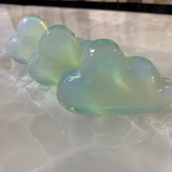 Puffy Opalite Cloud, Kid Room Decor, Office/Desk Art, Healing Stone, Hand Carved - Picture 3 of 6